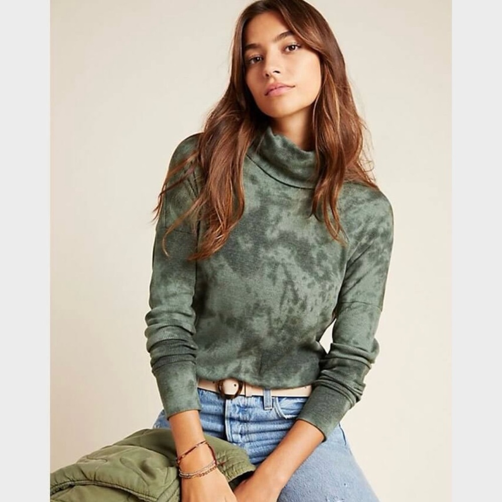 Michael Stars Mary Tie-Dyed Cowl-Neck Shirttail Tunic